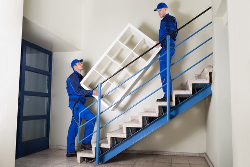 Professional commercial movers in action