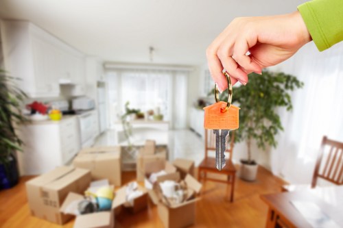 Electric low-emission van in a residential street