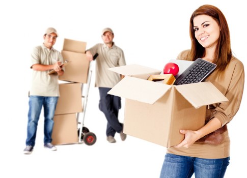 Satisfied customers celebrating a successful move